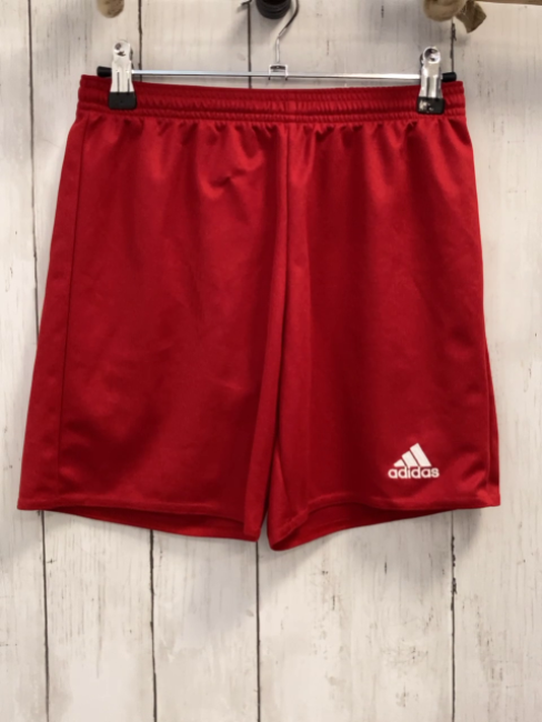 Adidas  Sportshorts  Gr. 152  rot weiße Schrift + weißes Label