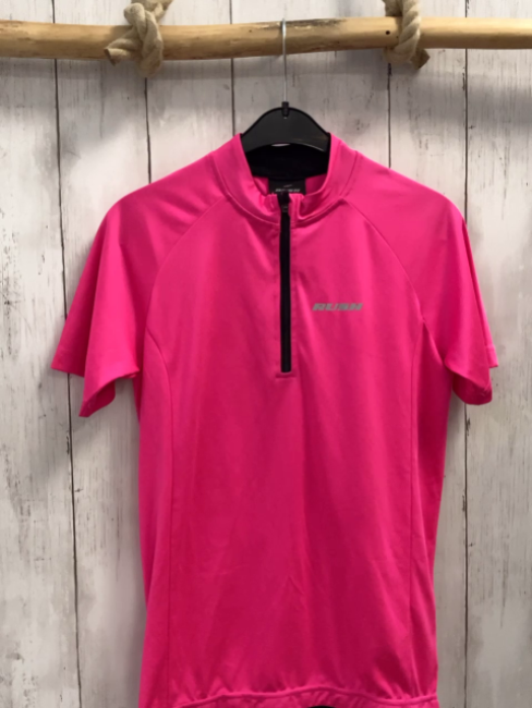   Radfahrershirt  Gr. 146/152  pink schwarzer Reißverschluss 
