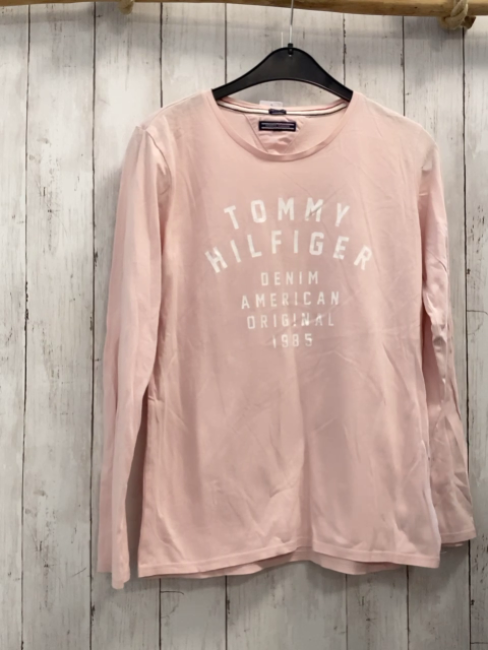 Tommy Hilfiger  Langarmshirt  Gr. 164/170  rosa weiße Schrift 