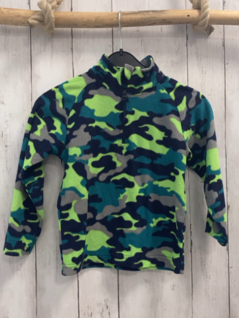 Mountain Warehouse  Pullover  Gr. 116  petrol grau schwarz hellgrün gemustert Fleece Reißverschluss 