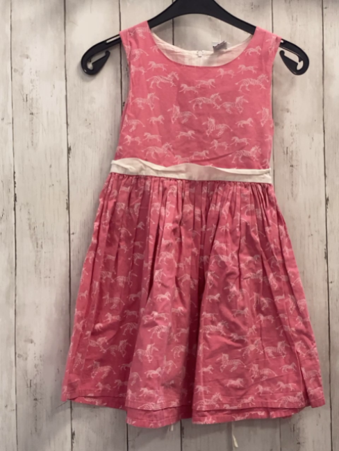 Bob der Bär  Kleid  Gr. 122  rosa weiße Zebras weißes Gürtelband 