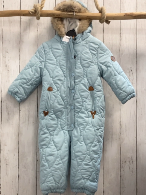  Winteroverall Gr. 80  hellblau Kapuze mit Fellbund 