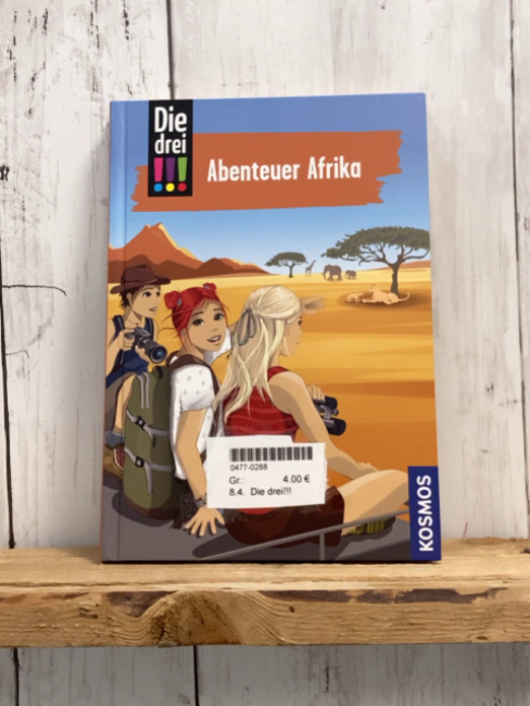Die drei!!!  Buch Abenteuer Afrika 