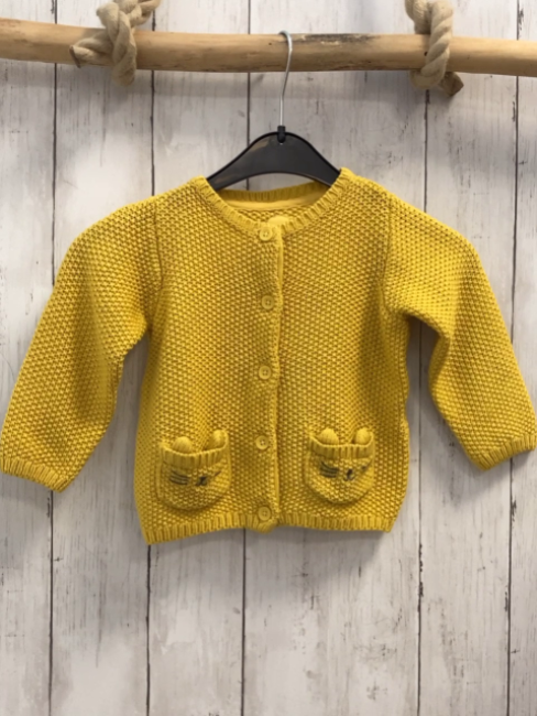   Strickjacke  Gr. 86  mais Taschen mit Tiergesicht 