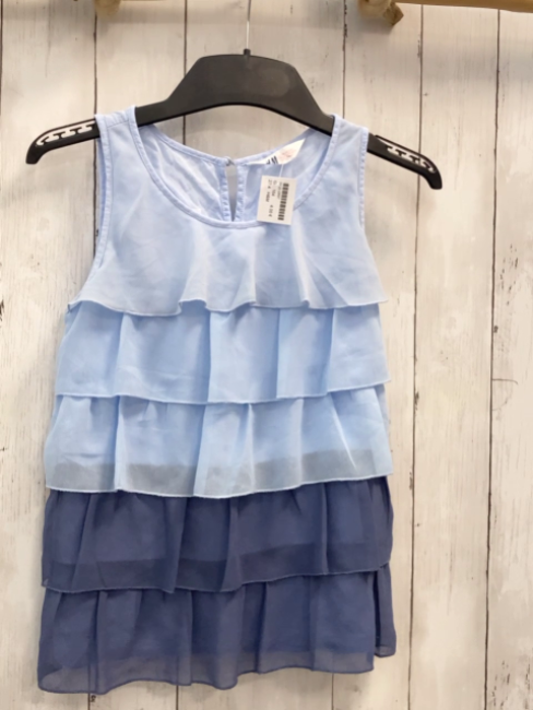 H&M  Top  Gr. 164  hellblau blaue Rüschen 