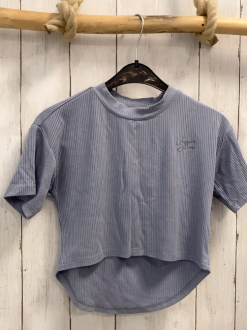 Vingino T-Shirt  Gr. 116  eisblau Rippen 