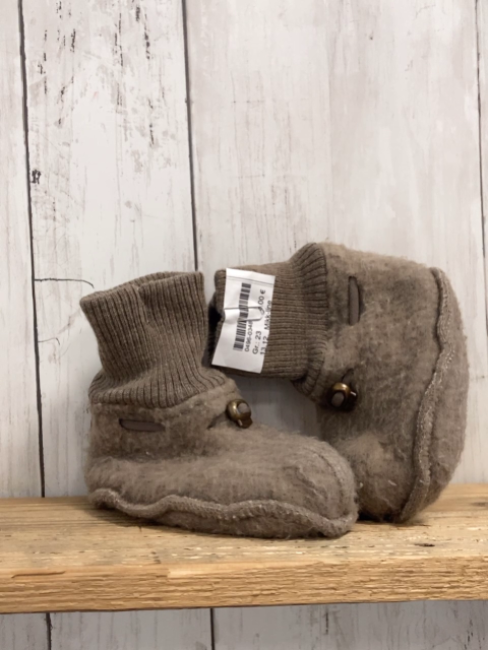 Mikk-line  Hausschuhe  Gr. 23  graubraun Wolle Strickbund 