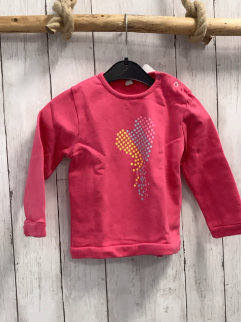 Esprit  Pullover  Gr. 92  pink Herz aus bunten Punkten