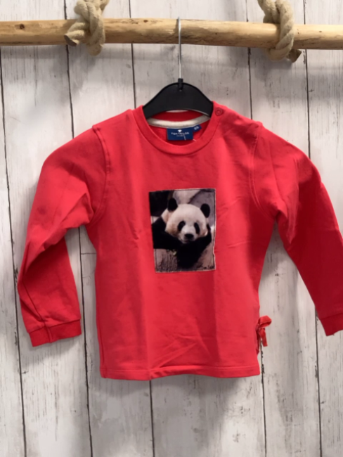 Tom Tailor  Pullover  Gr. 86  rot Bild mit Pandabär 