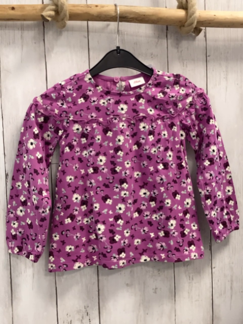 S´Oliver  Langarmshirt  Gr. 104  pflaume bunte Blumen 