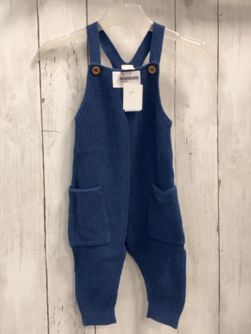 H&M Latzhose  Gr. 68  blau Struktur Strick 