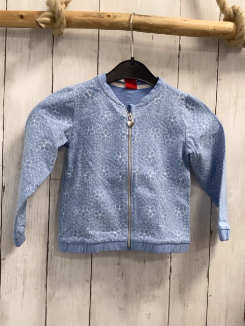 S´ Oliver  Sweatjacke Gr. 92  helalblau weiße Blumen 