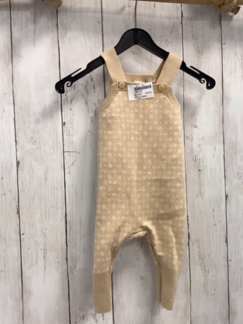 Alana  Latzhose  Gr. 68  hellbraun weiße Rauten Strick 