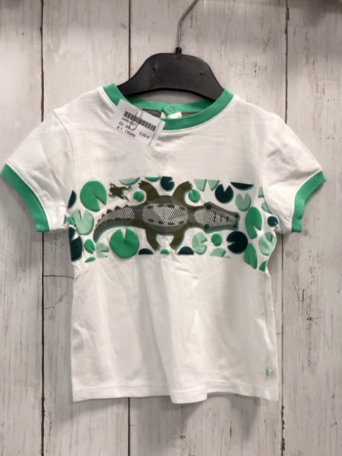 Obaibi  T-Shirt  Gr. 68  weiß Echse grüner Druck + Bund 