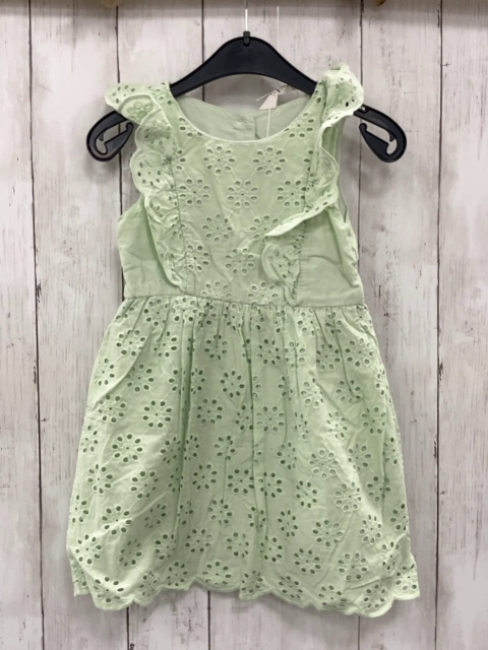 H&M  Kleid  Gr. 98  mint Lochstickerei Rüschen 