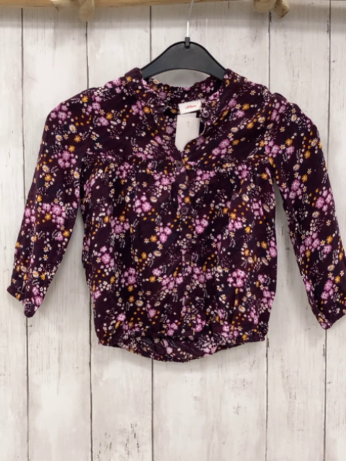 S´Oliver  Bluse  Gr. 92  aubergine Blumen 