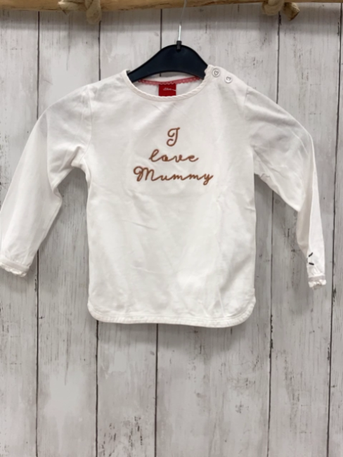 S´Oliver  Langarmshirt  Gr. 86  weiß goldene Schrift 