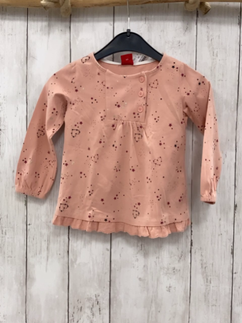 S´Oliver  Langarmshirt  Gr. 86  lachs bunte Sterne 