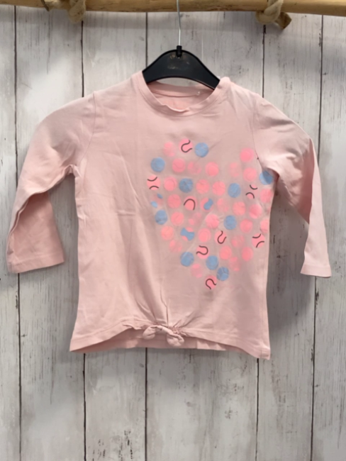 Esprit  Langarmshirt  Gr. 92  rosa bunte Kugeln 