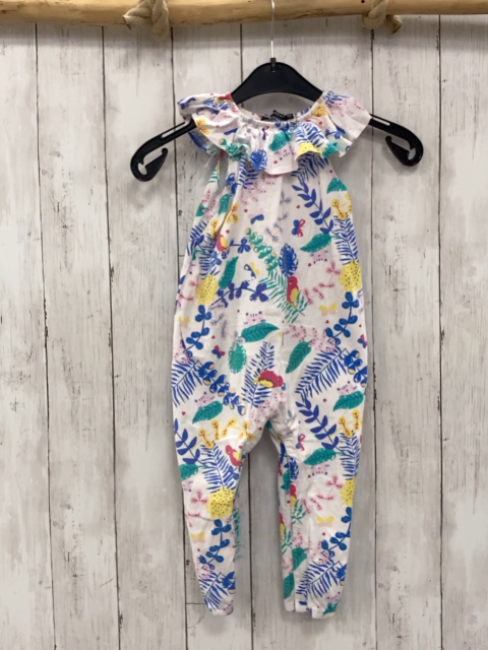 In Extenso  Jumpsuit  Gr. 86  weiß Blätter Vögel 