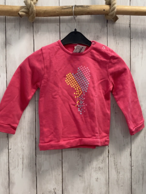 Esprit  Pullover Gr. 92  pink Herz aus bunten Punkten 