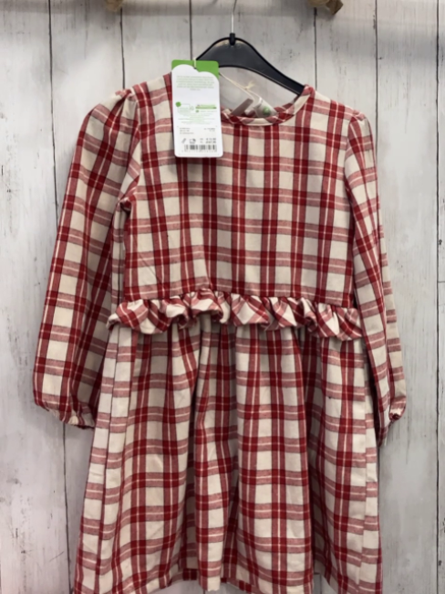 neu Alana  Kleid  Gr. 122  rostrot beige schwarz kariert NP 13,90 € 
