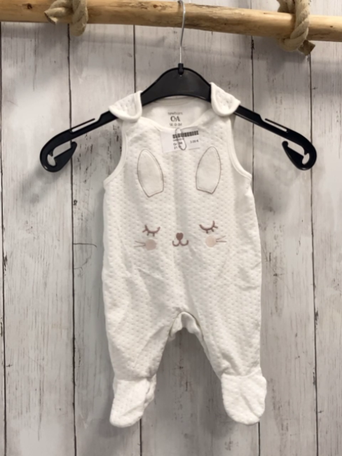   Strampler  Gr. 56  weiß Nicky Hasengesicht 