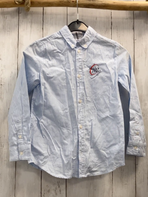 Jacadi  Hemd  Gr. 128  hellblau weiße Streifen