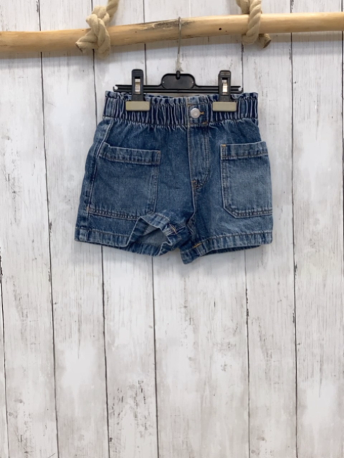 H&M  Shorts  Gr. 122  blau Jeans aufgesetzte Taschen Gummizugbund 