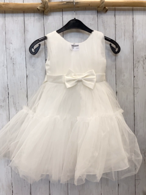   Kleid  Gr. 116  weiß Tüllüberrock große schleife 