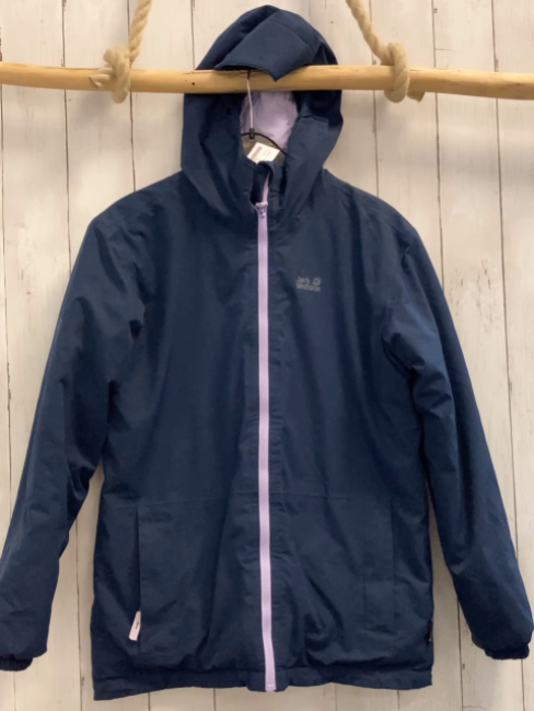 Jack Wolfskin  Winterjacke  Gr. 164  blau lavendel Reißverschluss + Futter 