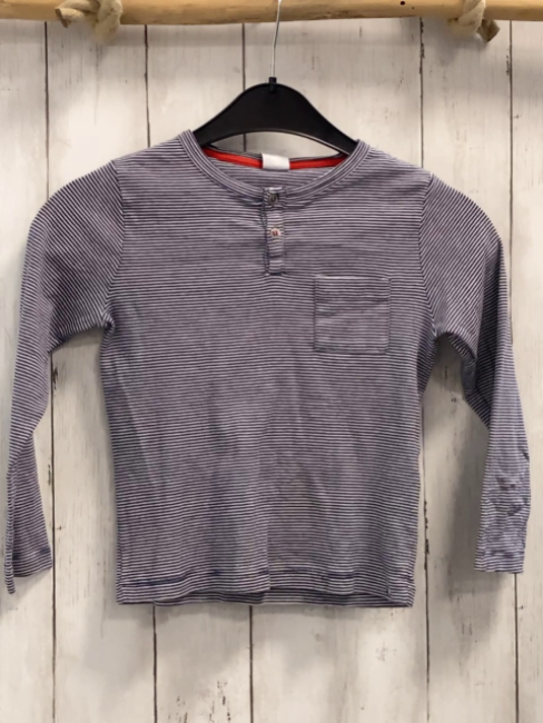 Petit Bateau  Langarmshirt  Gr. 128  blau weiße Streifen 