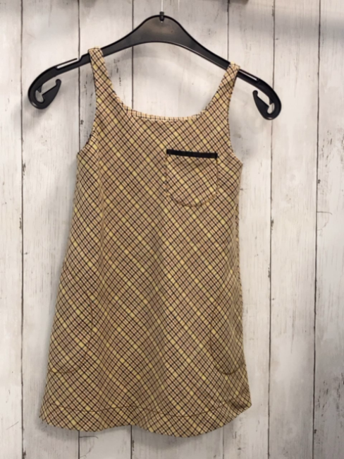 Zara  Kleid  Gr. 116  beige ocker gelb schwarz kariert 