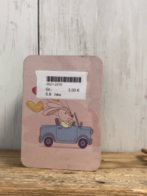 neu  Spardose  Kiste mit Auto und Hase 