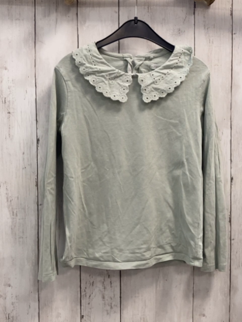 Next  Langarmshirt  Gr. 128  mint großer Kragen mit Lochstickerei 