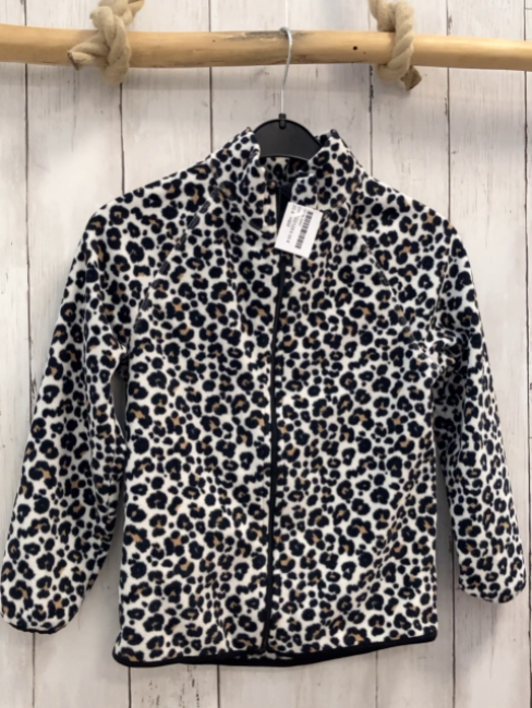 H&M  Fleecejacke  Gr. 122/128  weiß schwarz braun gemustert 