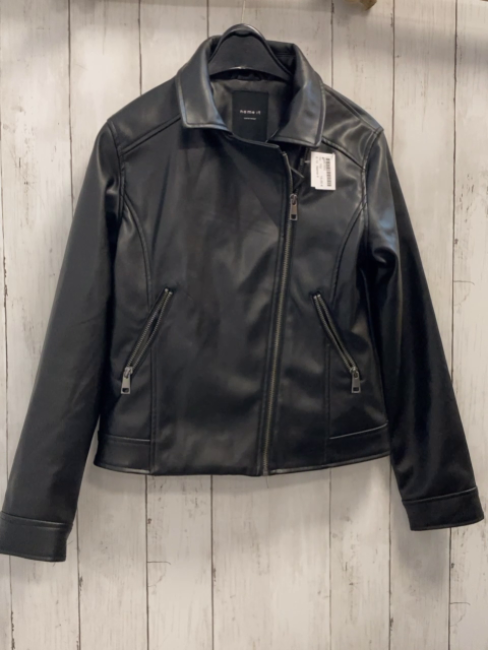 Name it  Kunstlederjacke  Gr. 152  schwarz silber Reißverschlüsse 