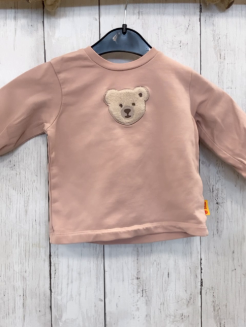 Steiff  Pullover  Gr. 68  heller lachston Plüschbärenkopf 