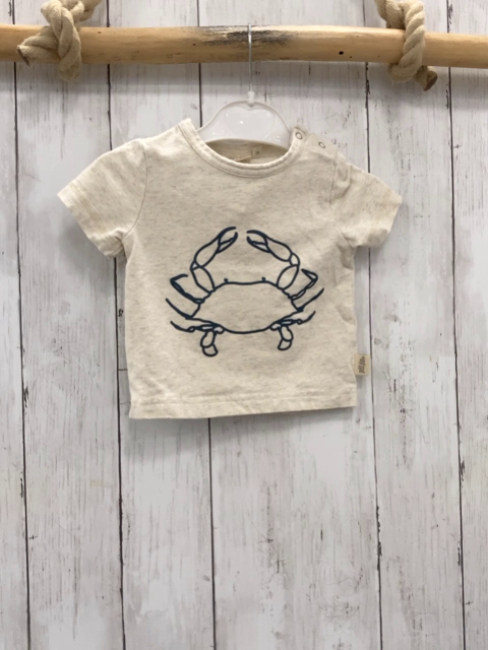 Petit Piao  T-Shirt  Gr. 68  hellgrau graue Krabbe 