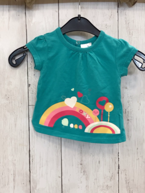 Roxy  T-Shirt  Gr. 68  türkis Regenbogen Herzen Vogel 