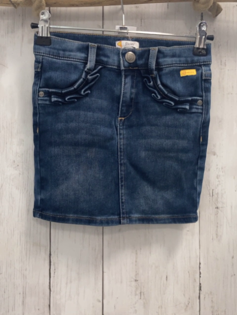 Steiff  Rock Gr. 110  blau Jeans Rüschen Bund verstellbar 