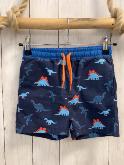 Steiff  Badeshorts  Gr. 116  blau bunte Dinos 
