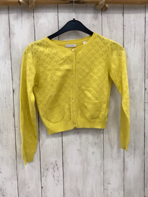 Okaidi  Strickjacke  Gr. 128  gelb Lochmuster 