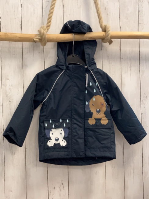   Regenjacke  Gr. 86/92  blau Hunde 