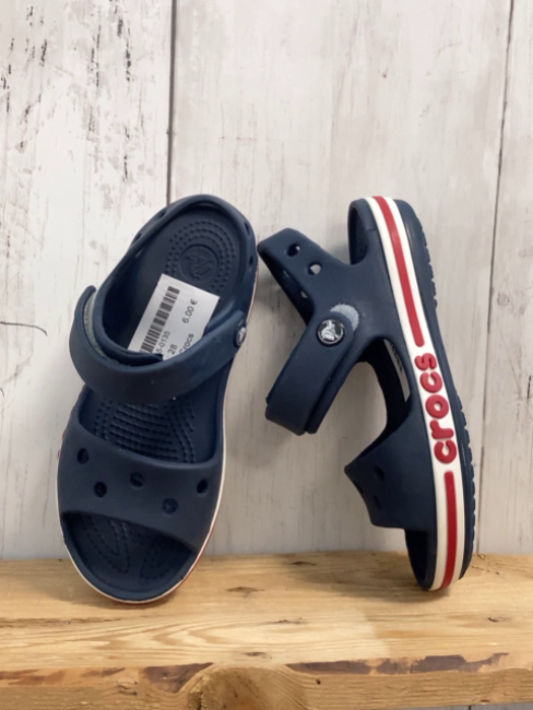 Crocs  Gummischuhe  Gr. 28  blau + weiß rote Sohle 
