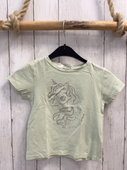 H&M  T-Shirt  Gr. 92  mint silber Einhorn 