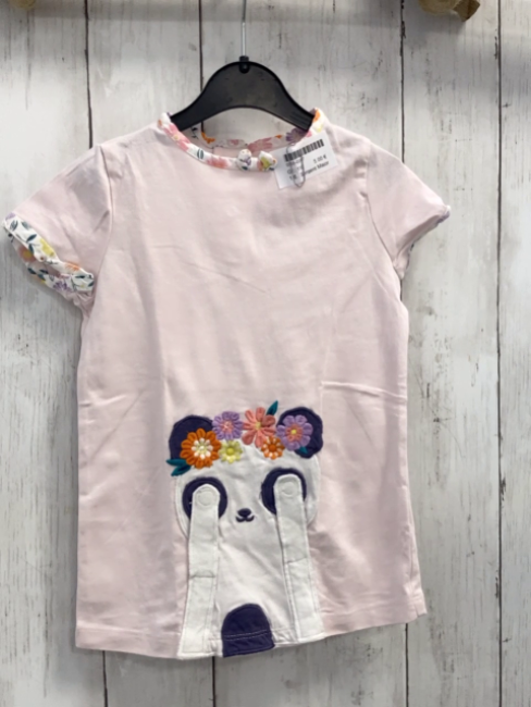 Sergent Major  T-Shirt  Gr. 110  rosa Panda mit Blumen weißer Blumenbund 