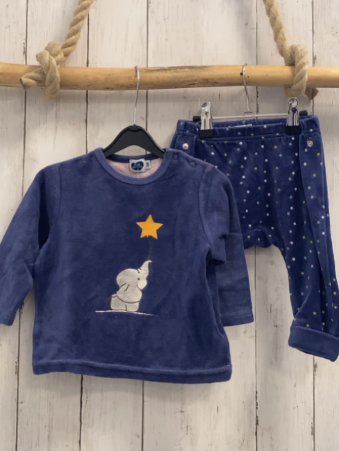 2tlg  Pullover + Leggings  Gr. 74  blau Nicky Elefant Sterne 