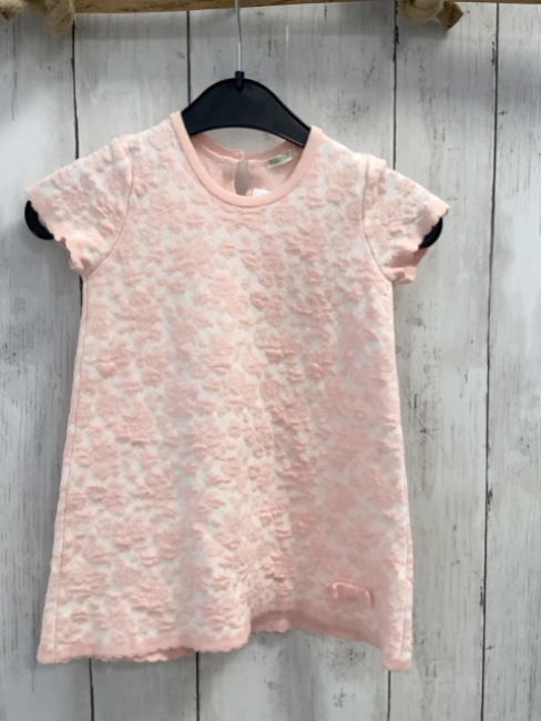 Benetton Kleid  Gr. 74  weiß rosa Blumen 