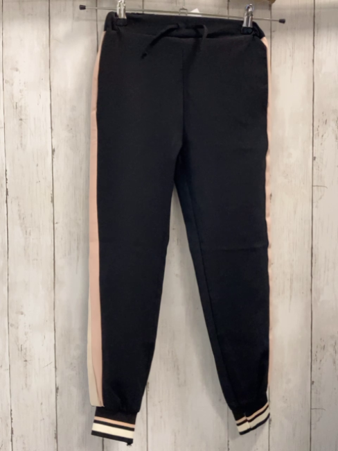 Zara  Hose  Gr. 140  schwarz creme rosa Seitenstreifen 